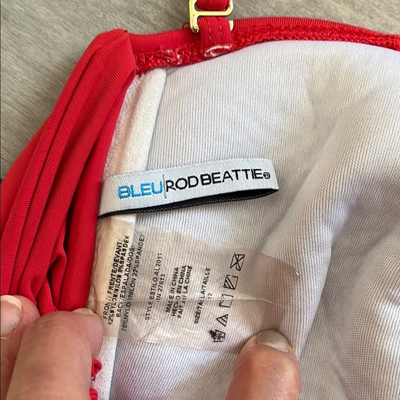 BLUE ROD BEATTIE Coral and Gold Metal Bikini Set, Size 12 - Picture 10 of 11